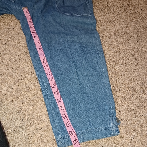 Emily Daniels Women's Blue Jean Chambray Pull On No Dawstring Sheeting Capri - Picture 3 of 9